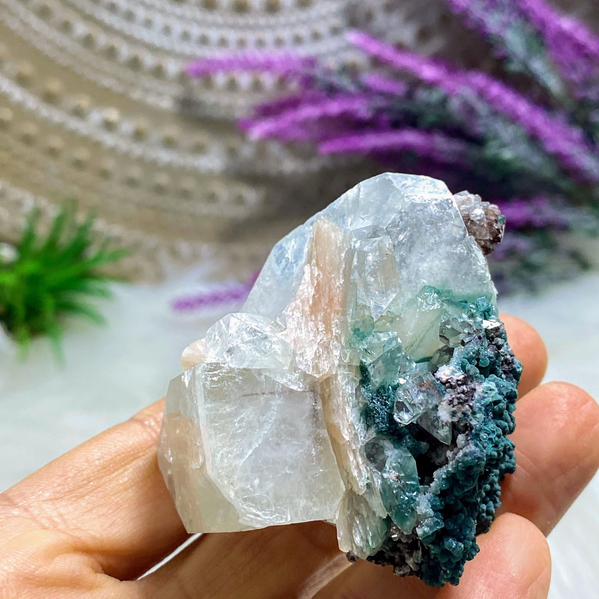 Brilliant  Gemmy Clear Apophyllite & Stilbite Cluster ~Locality India - Earth Family Crystals