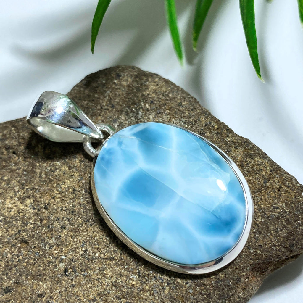 Larimar Gemstone Pendant in Sterling Silver (Includes Silver Chain) #5 - Earth Family Crystals