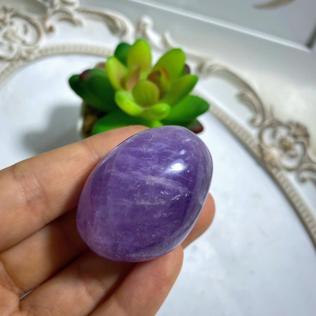 Lavender Amethyst Polished Palm Stone - Earth Family Crystals
