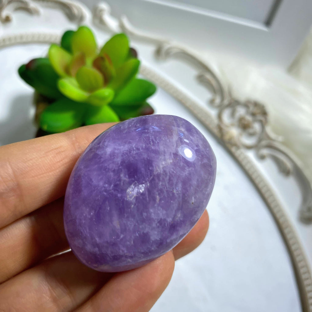 Lavender Amethyst Polished Palm Stone - Earth Family Crystals