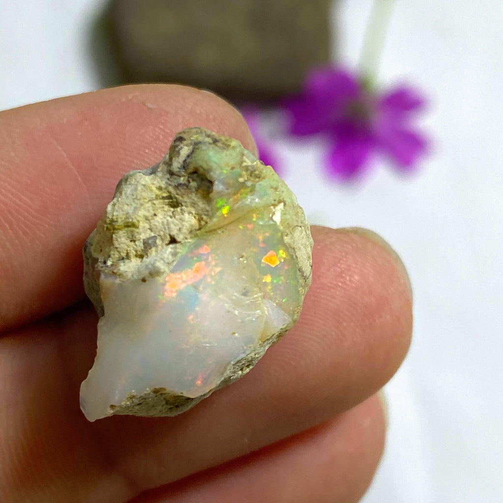 15 CT Rough Flashy Ethiopian Opal Collectors Specimen - Earth Family Crystals