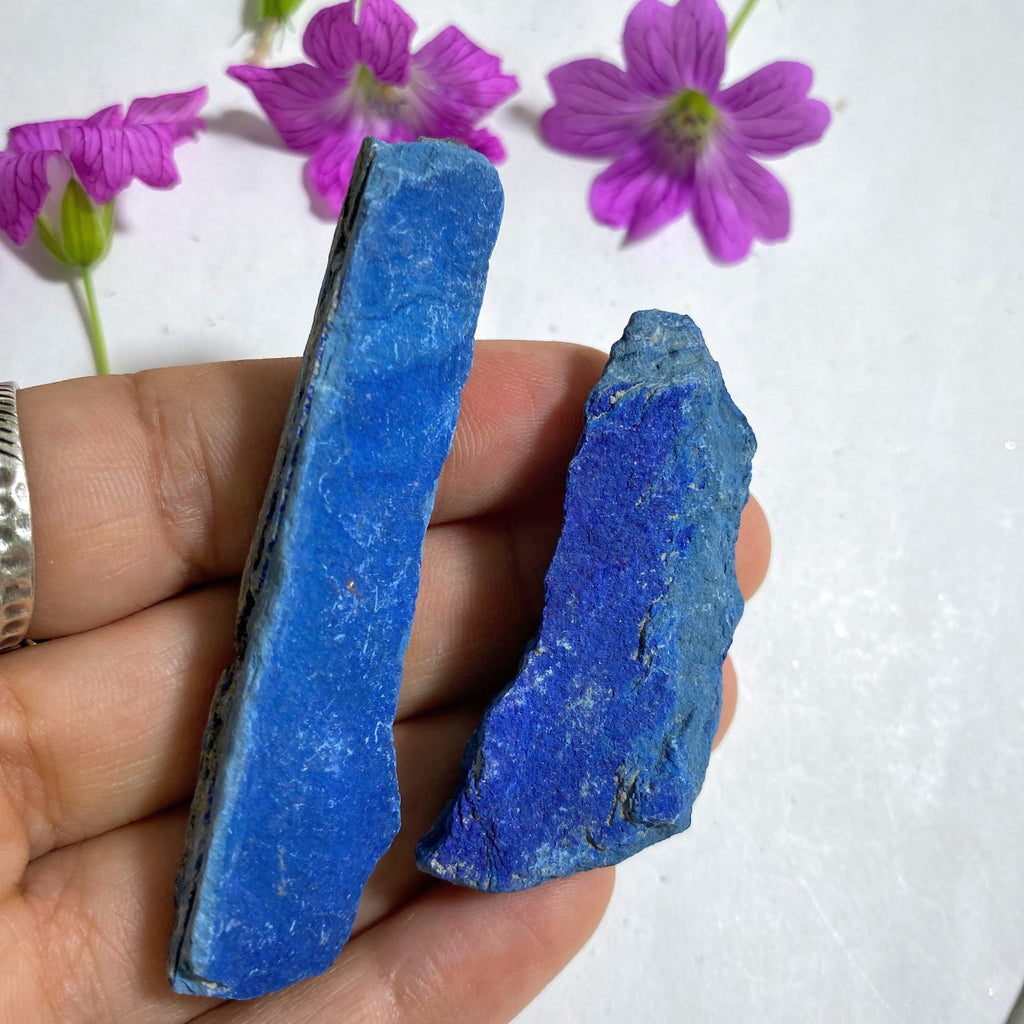 Set of 2 Natural Blue Azurite Specimens - Earth Family Crystals