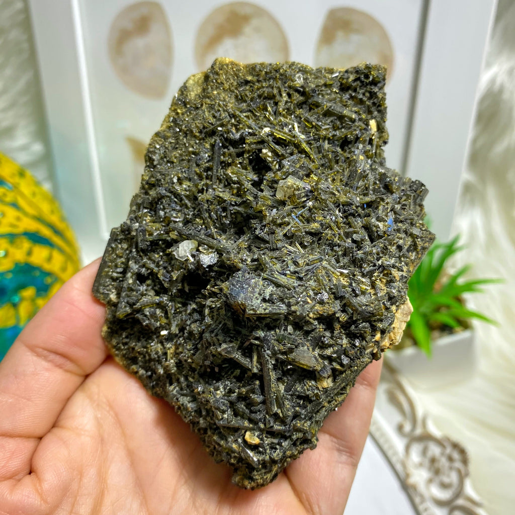 Powerful Large Green Tourmaline Cluster Specimen From Brazil - Earth Family Crystals