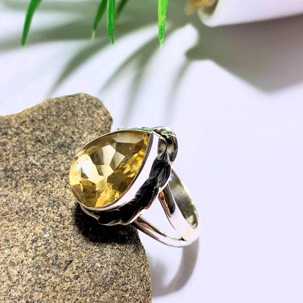 Citrine Faceted Ring in Sterling Silver (Size 8) - Earth Family Crystals