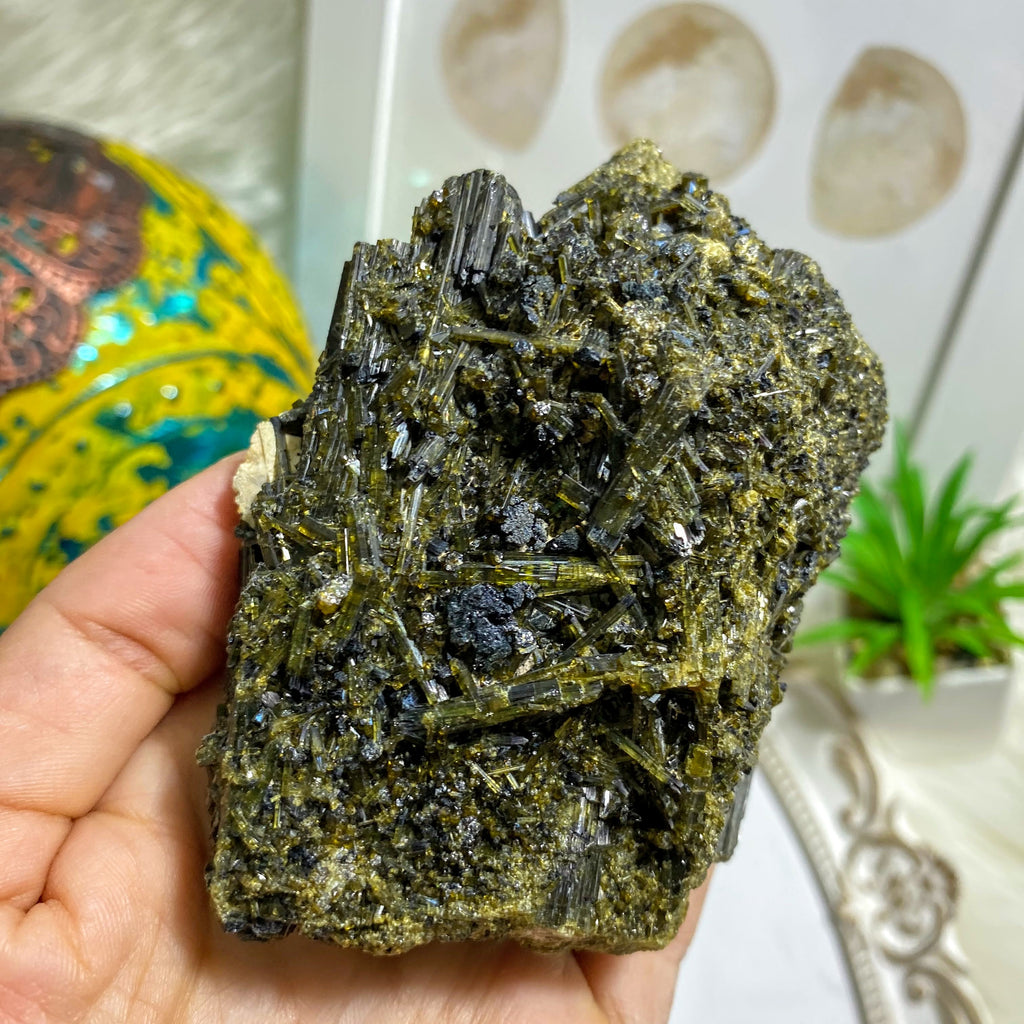 Powerful Large Green Tourmaline Cluster Specimen From Brazil - Earth Family Crystals