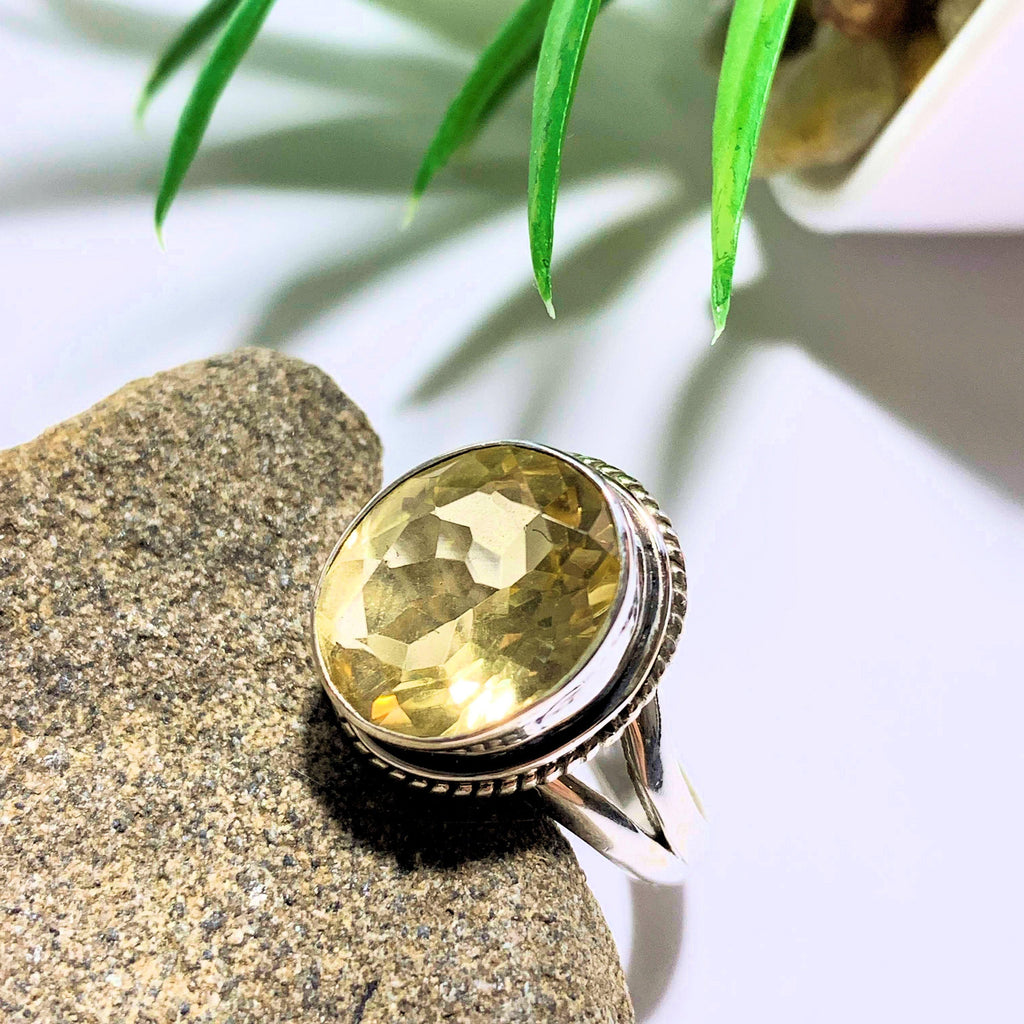 Citrine Faceted Ring in Sterling Silver (Size 7) - Earth Family Crystals