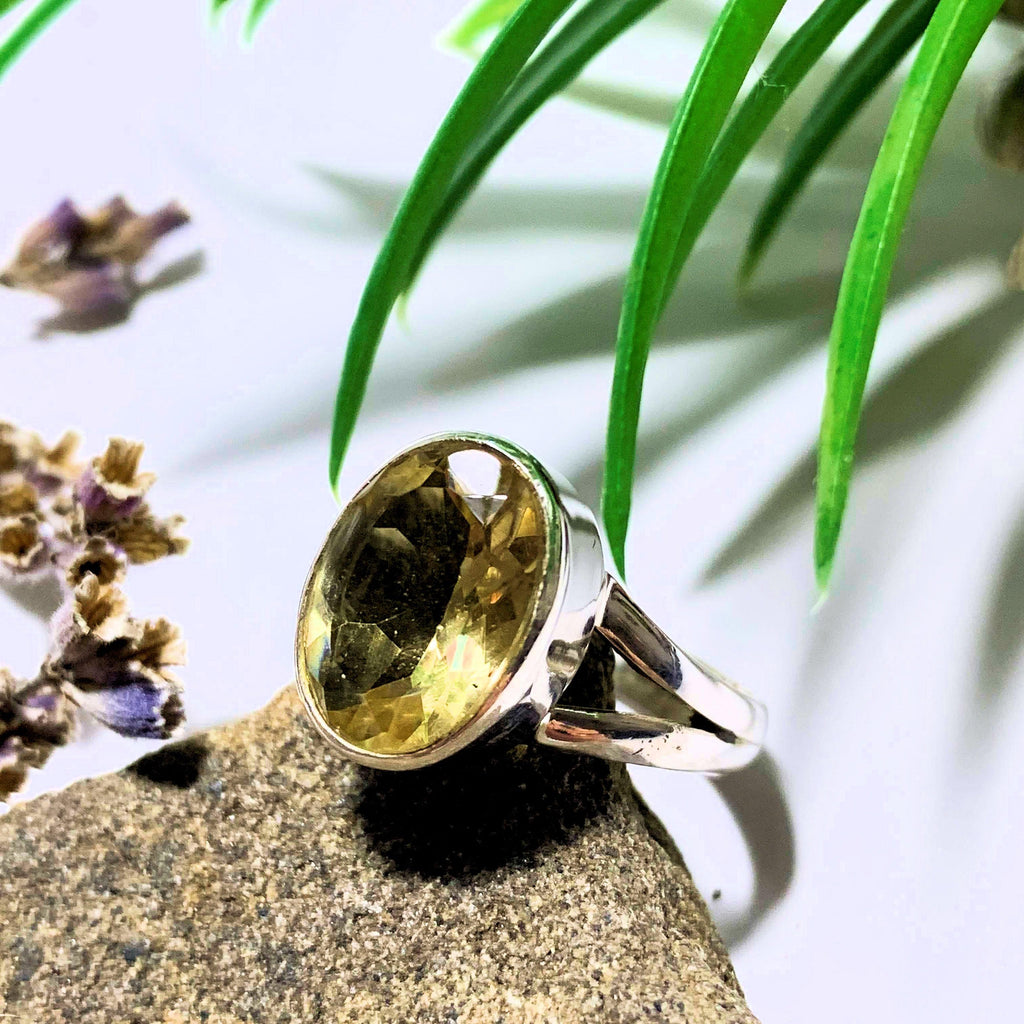 Citrine Faceted Ring in Sterling Silver (Size 6) - Earth Family Crystals