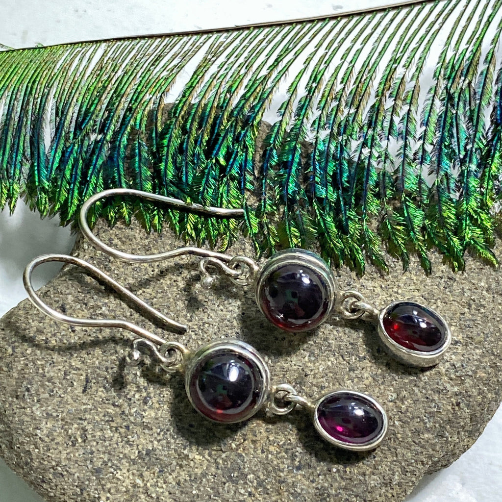 Lush Burgundy Garnet Sterling Silver Earrings - Earth Family Crystals