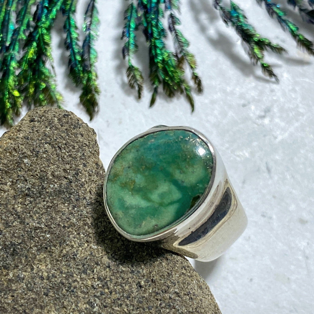Stunning Variscite Sterling Silver Ring (Size: 5) - Earth Family Crystals