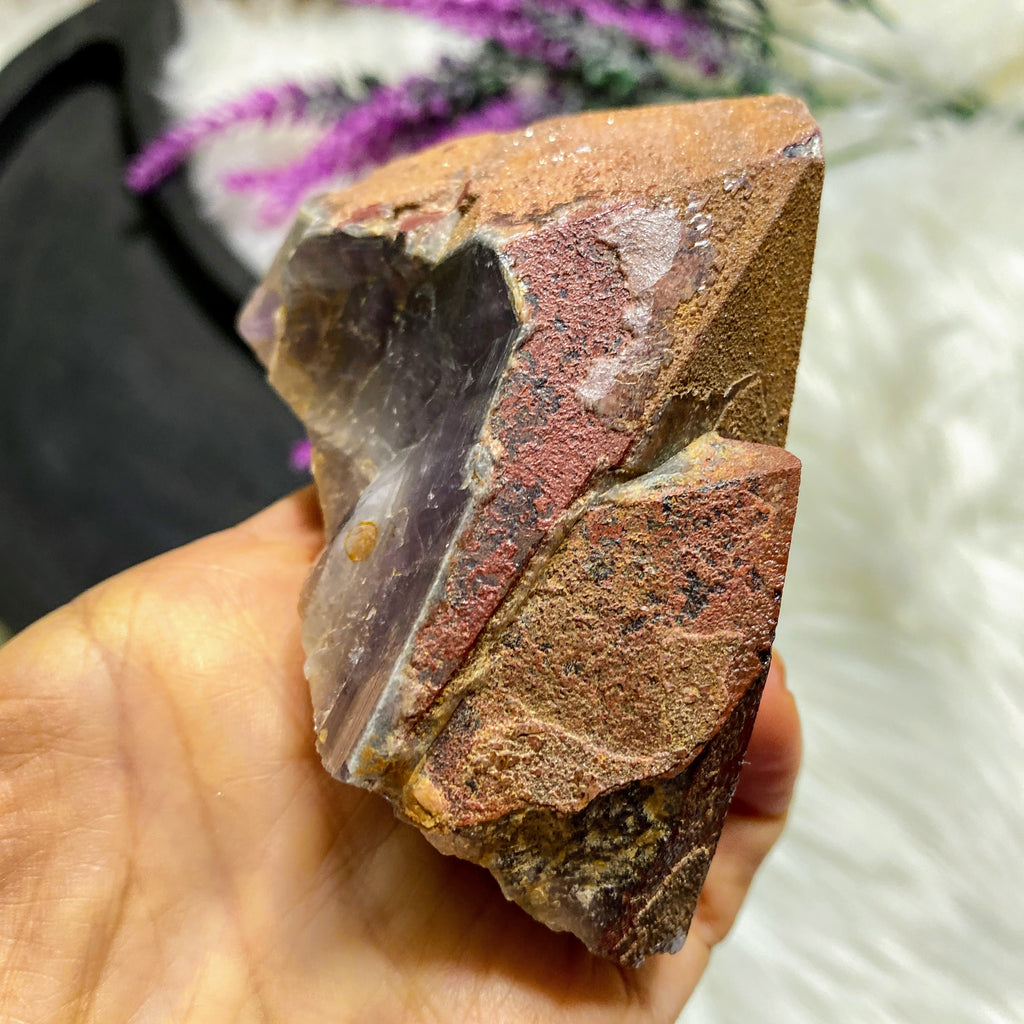 Record Keepers! Genuine Auralite-23 Large Elestial Mountain With Red Hematite Points From Canada - Earth Family Crystals
