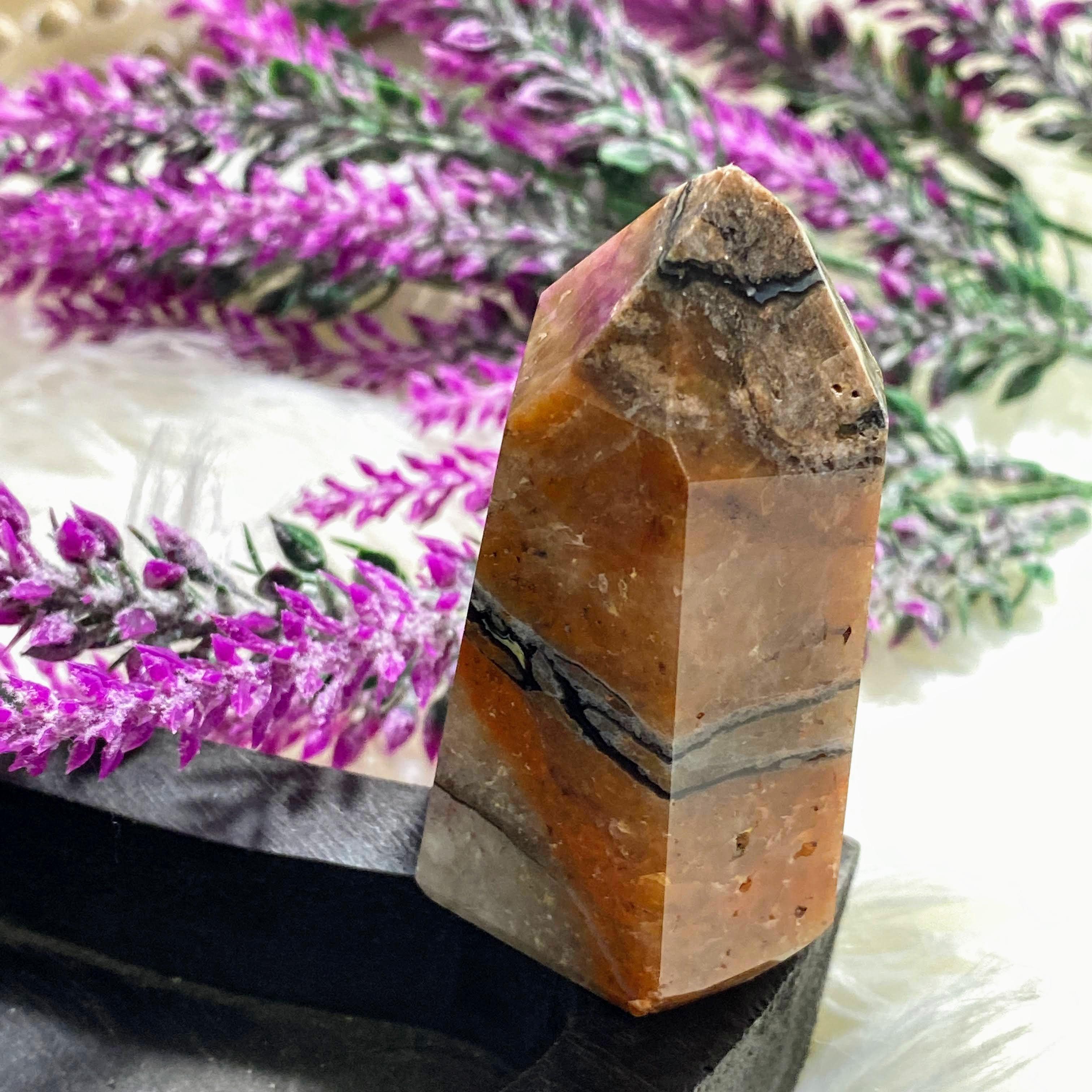 Unique Macedonian Mosaic Stone Polished Display Carving~Brazil - Earth Family Crystals