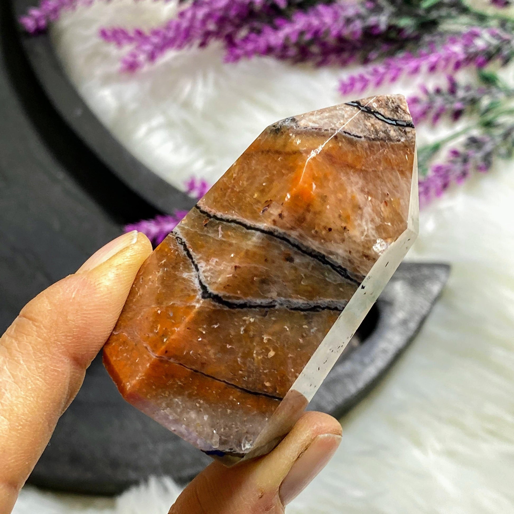 Unique Macedonian Mosaic Stone Polished Display Carving~Brazil - Earth Family Crystals