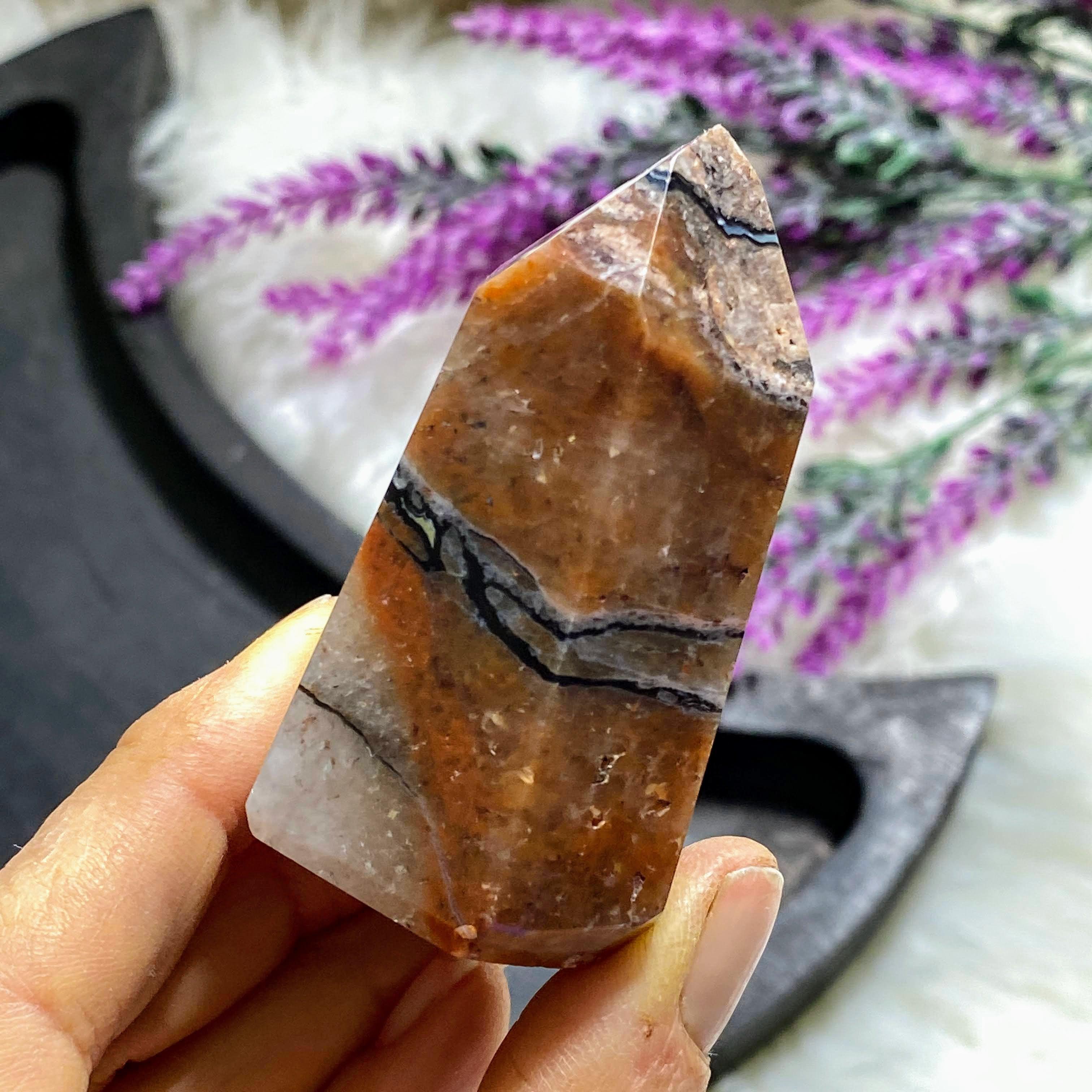 Unique Macedonian Mosaic Stone Polished Display Carving~Brazil - Earth Family Crystals