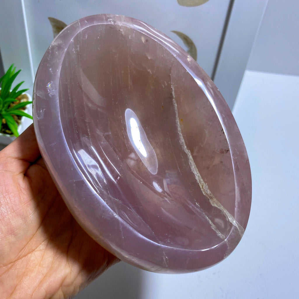 Gorgeous XL Deep Pink Rose Quartz Polished Bowl~Ideal to Store Special Jewels! - Earth Family Crystals