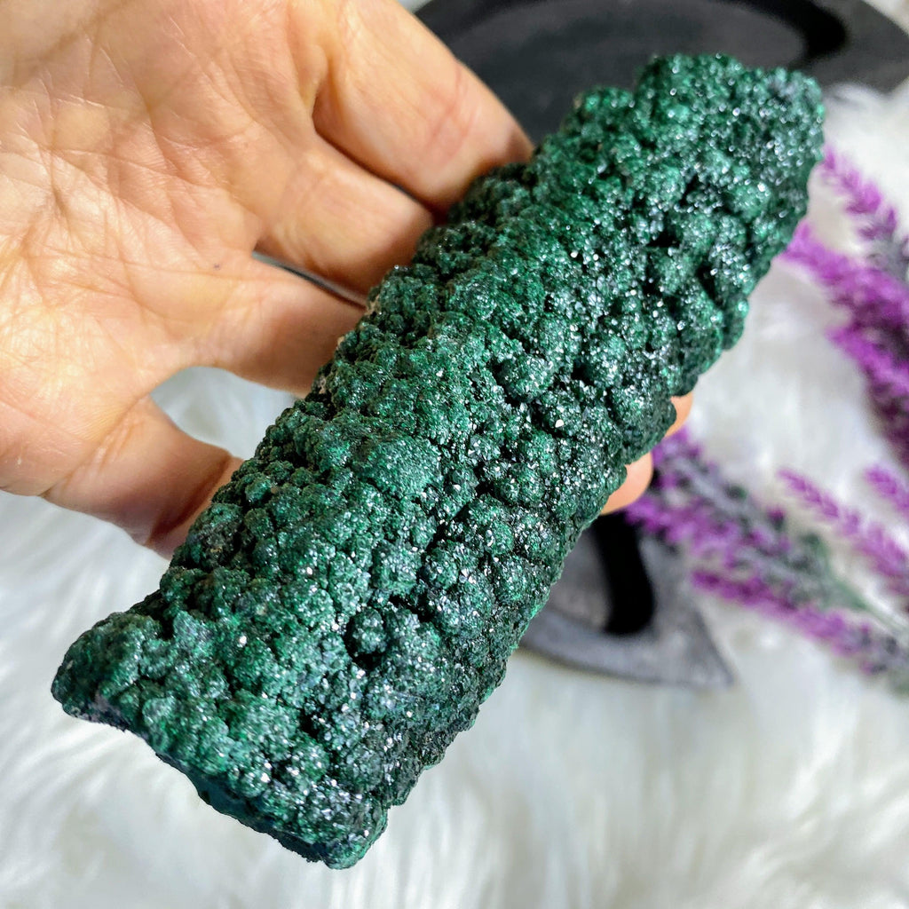 Rare & Unique Formation! Shimmering Natural Large Malachite Stalagmite Crystal - Earth Family Crystals