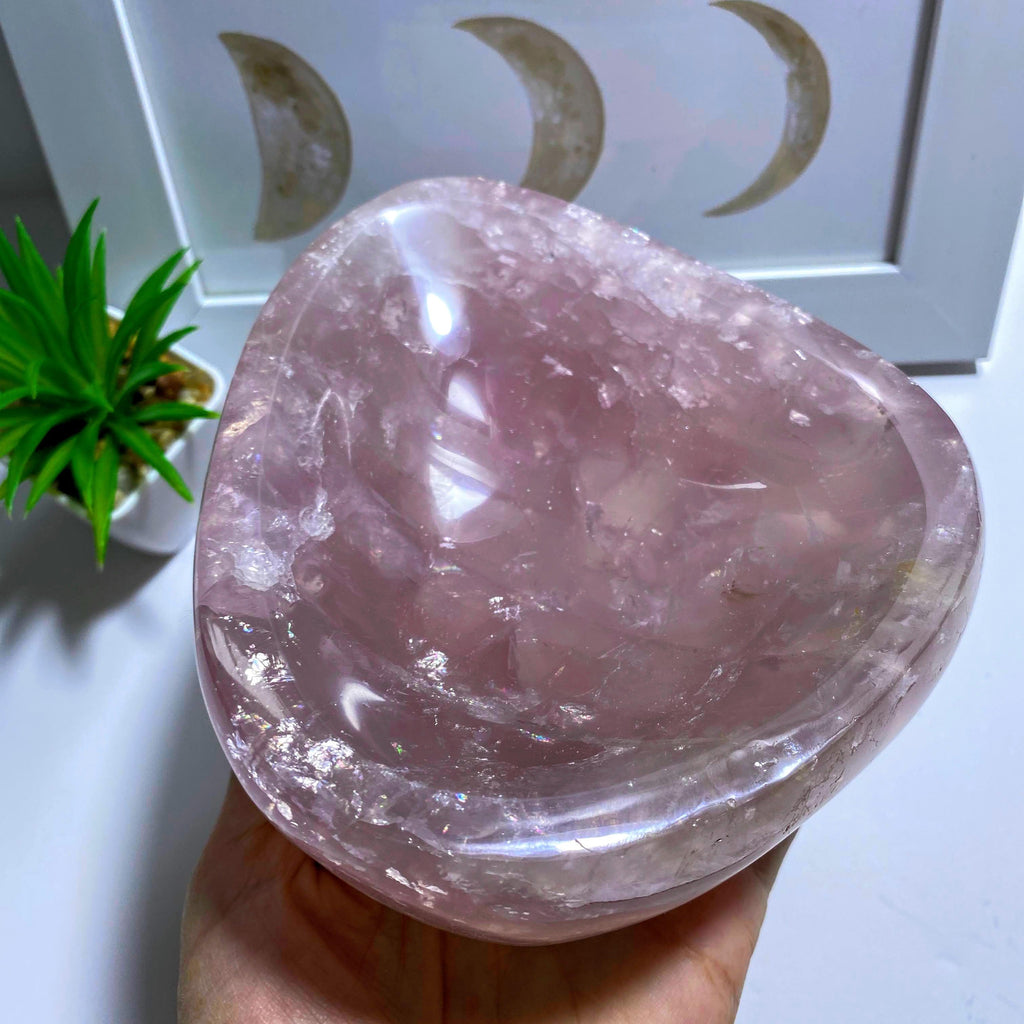 Incredible XL Rose Quartz Polished Bowl~Ideal to Store Special Jewels! - Earth Family Crystals