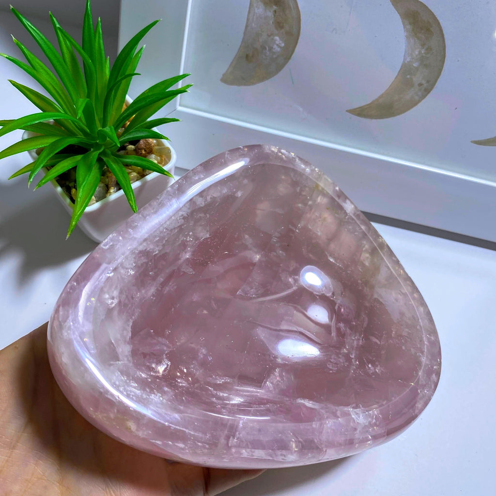 Incredible XL Rose Quartz Polished Bowl~Ideal to Store Special Jewels! - Earth Family Crystals