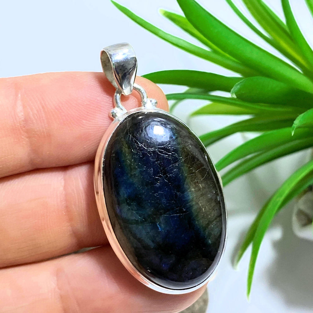 Peekaboo Flashes Labradorite Sterling Silver Pendant (Includes Silver Chain) REDUCED - Earth Family Crystals