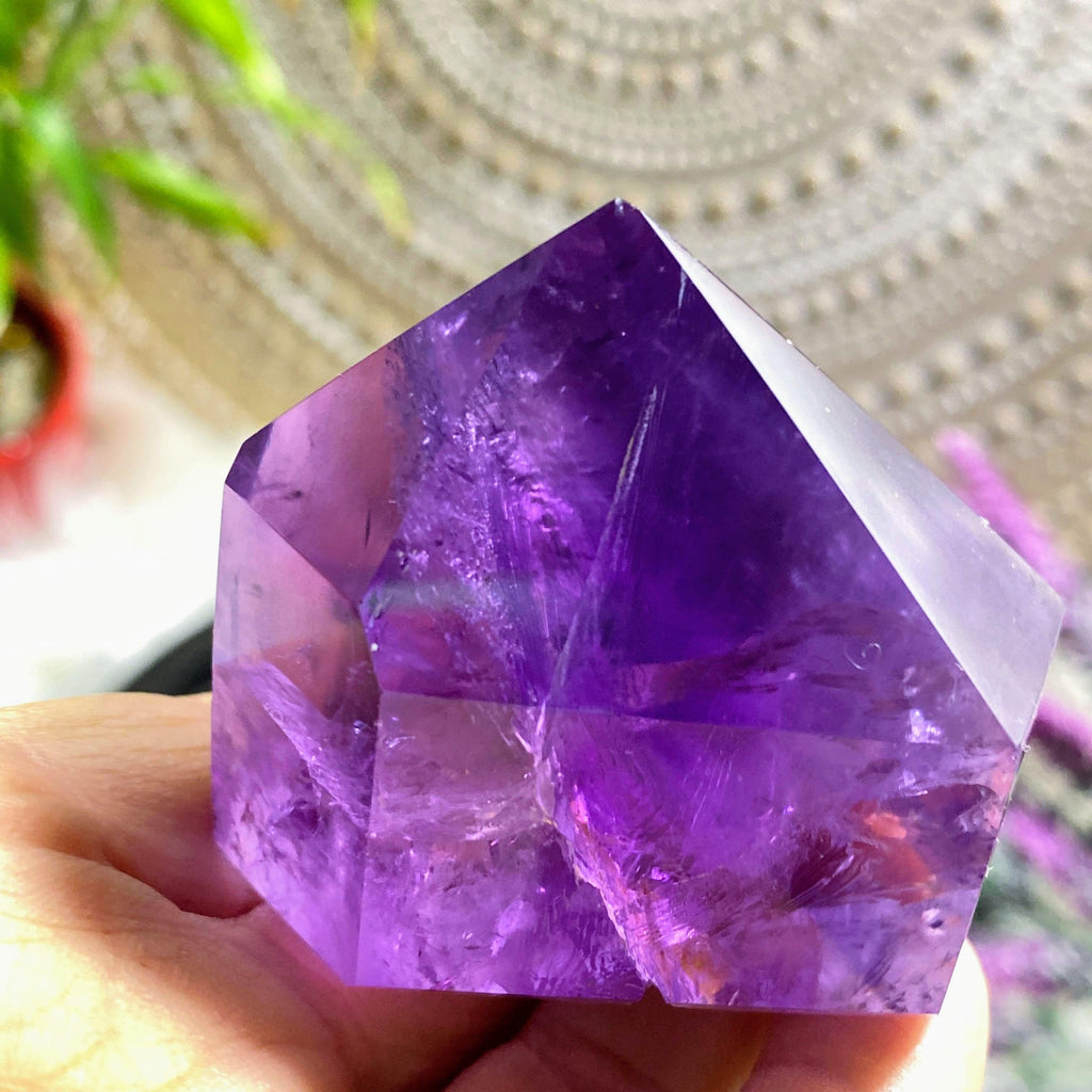 Deep Purple Amethyst Partially Polished Tower From Brazil *REDUCED - Earth Family Crystals