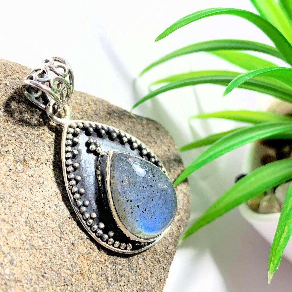 Lovely Blue Labradorite Sterling Silver Pendant (Includes Silver Chain) - Earth Family Crystals
