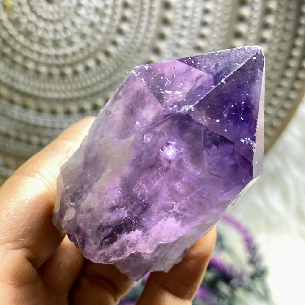 Natural Chunky Purple Glow Amethyst Point From Brazil #1 - Earth Family Crystals