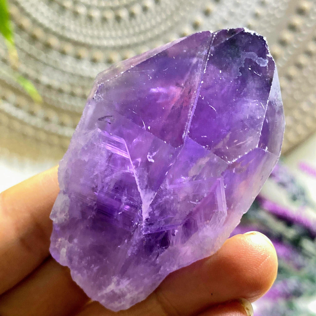Phantom Natural Inclusions Amethyst Point From Brazil - Earth Family Crystals