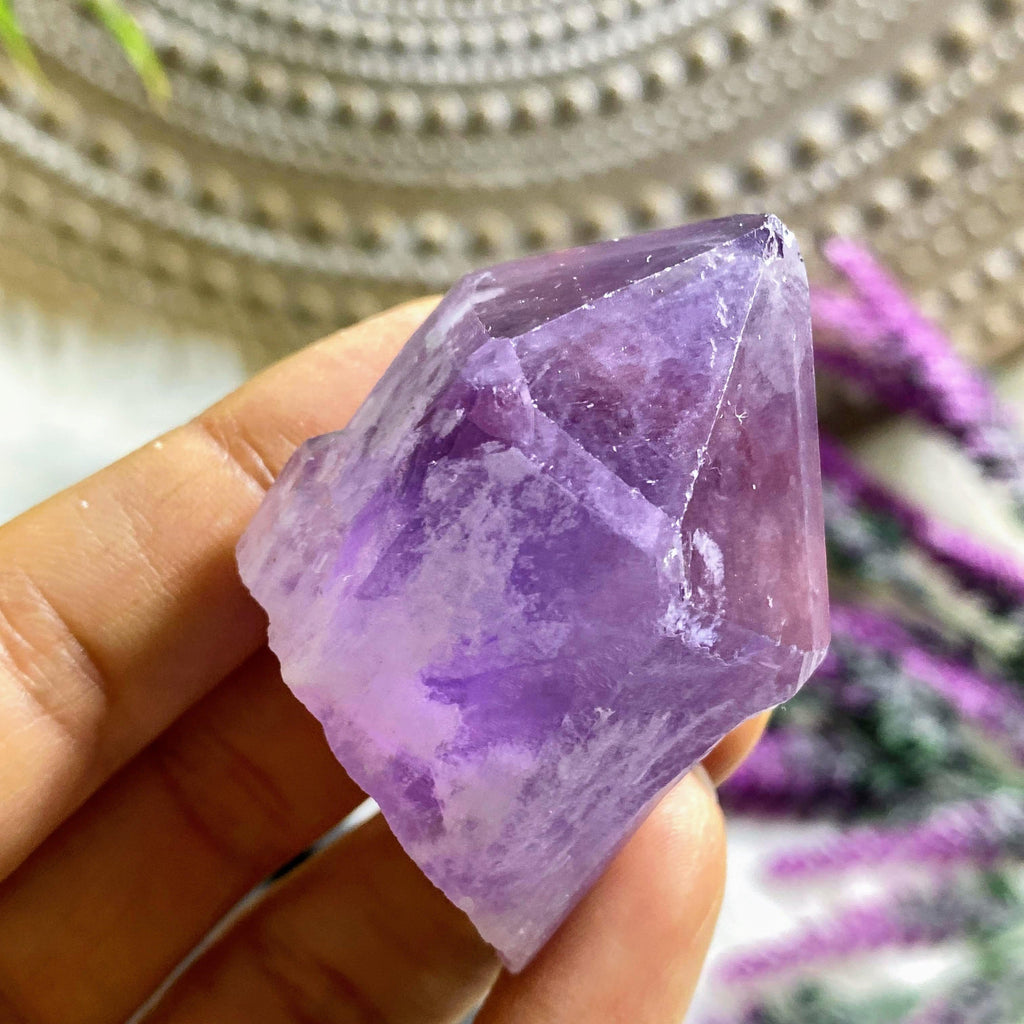 Standing Natural Amethyst Point From Brazil - Earth Family Crystals