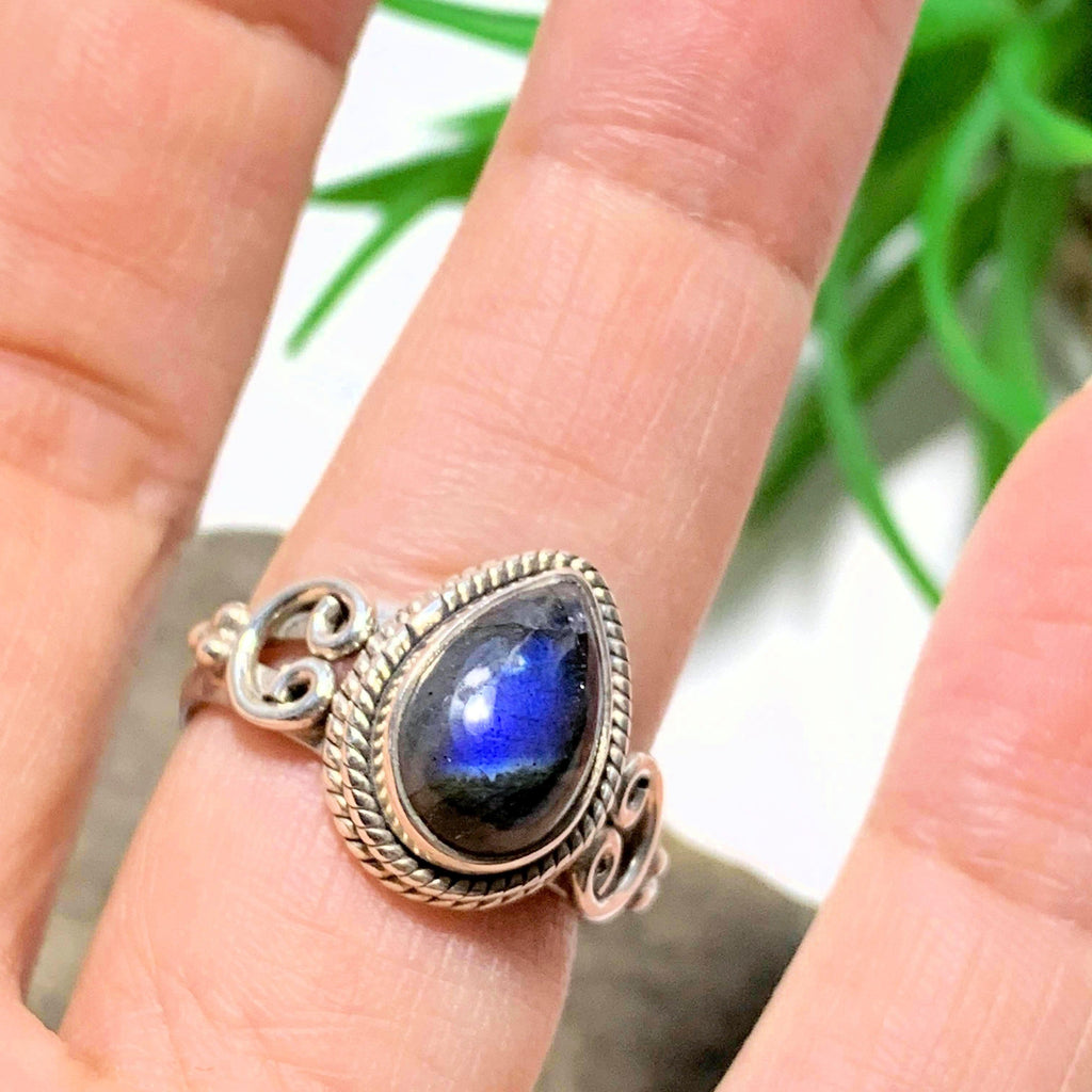 Deep Blue Labradorite Sterling Silver Ring (Size 7) - Earth Family Crystals