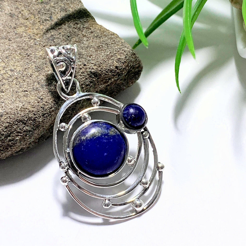 Deep Blue Lapis Lazuli Sterling Silver Pendant (Includes Silver Chain) - Earth Family Crystals