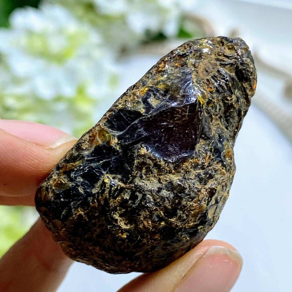 Sumatra Golden & Blue Amber Natural Specimen #1 - Earth Family Crystals