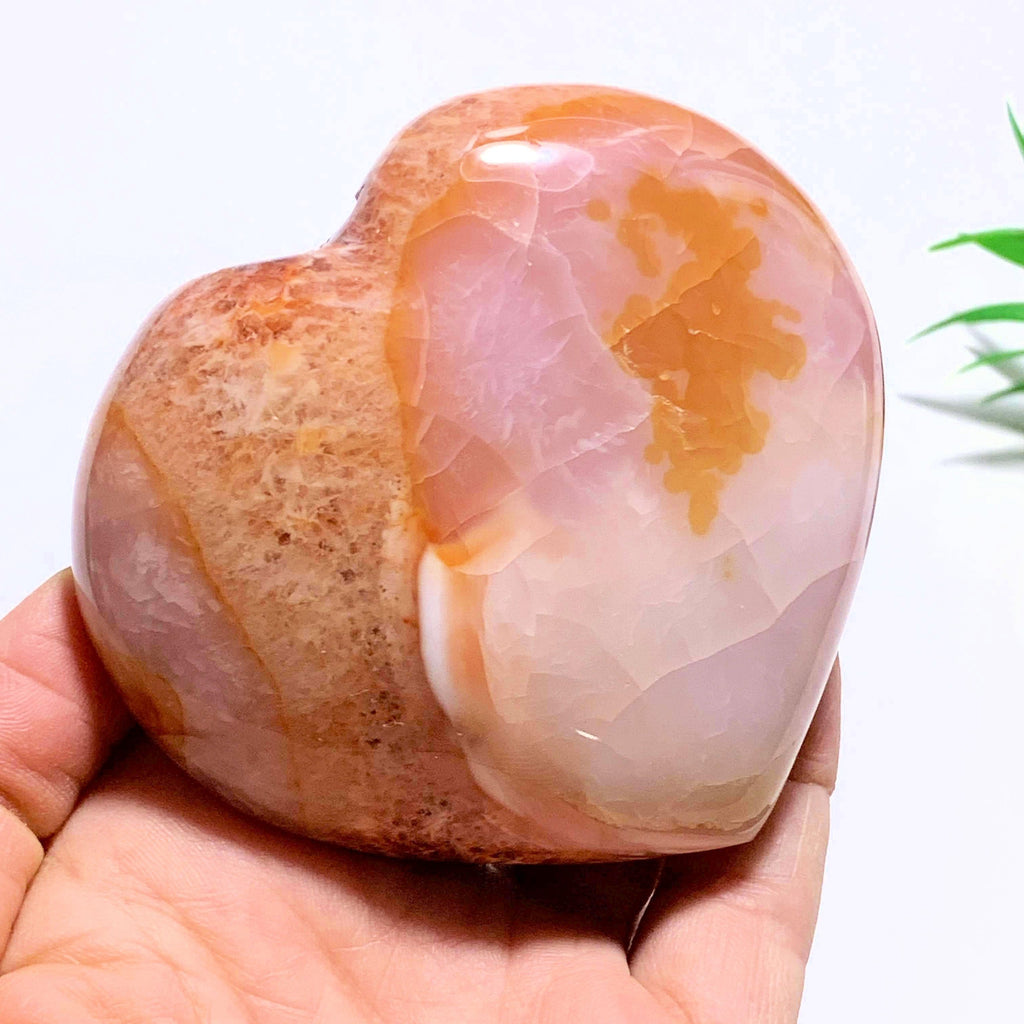 Carnelian Love Heart With Rare Raw Points on Top From Madagascar - Earth Family Crystals