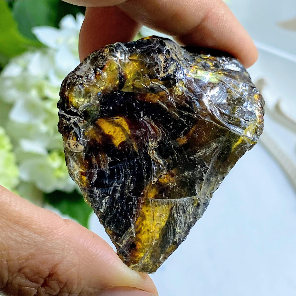 Sumatra Golden & Blue Amber Natural Specimen #4 - Earth Family Crystals