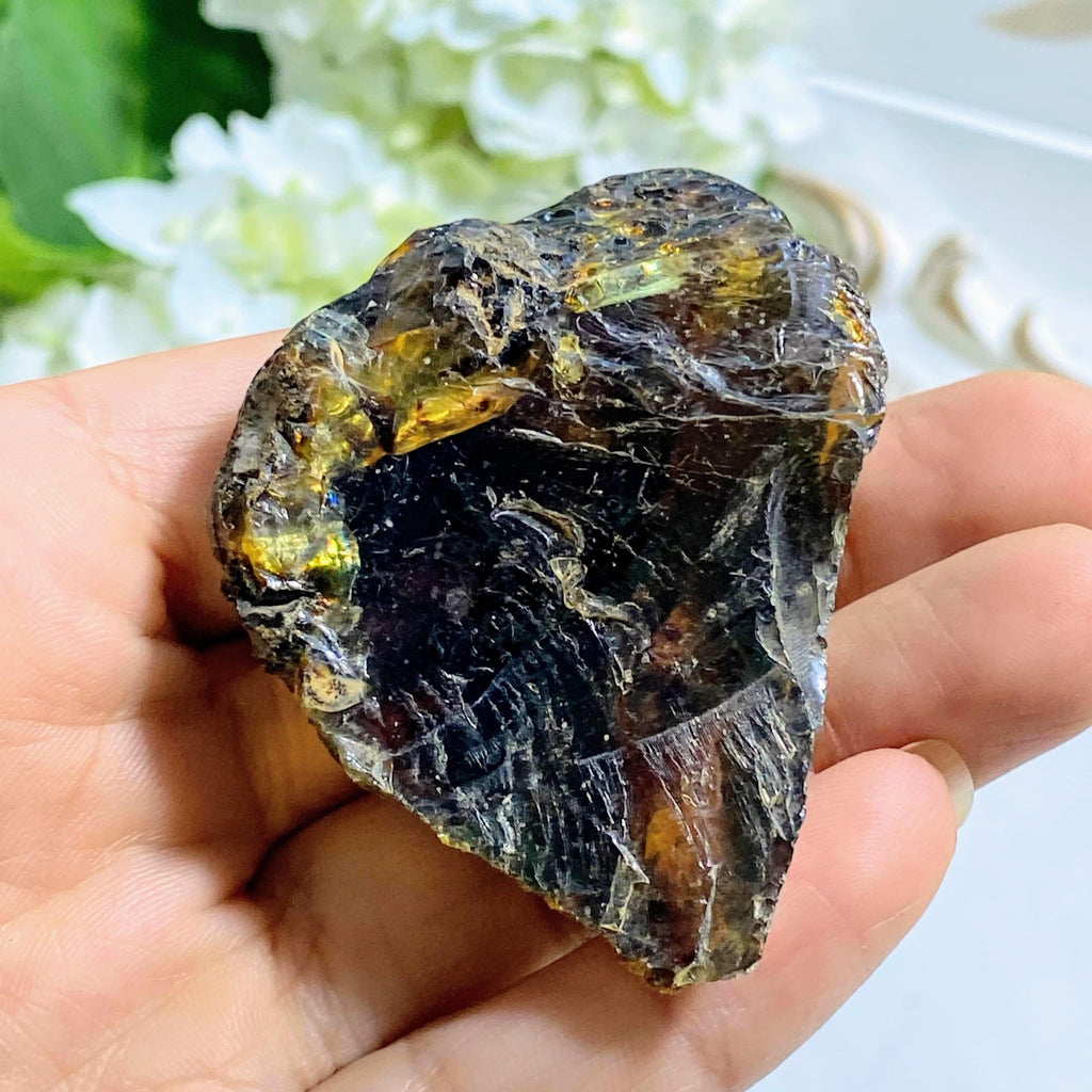 Sumatra Golden & Blue Amber Natural Specimen #4 - Earth Family Crystals