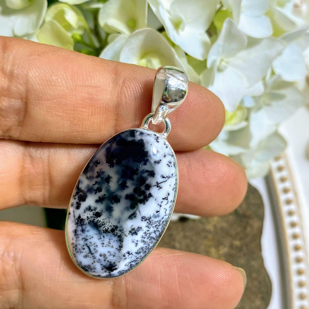Gorgeous Patterns Dendritic Agate Sterling Silver Pendant (Includes Silver Chain) - Earth Family Crystals