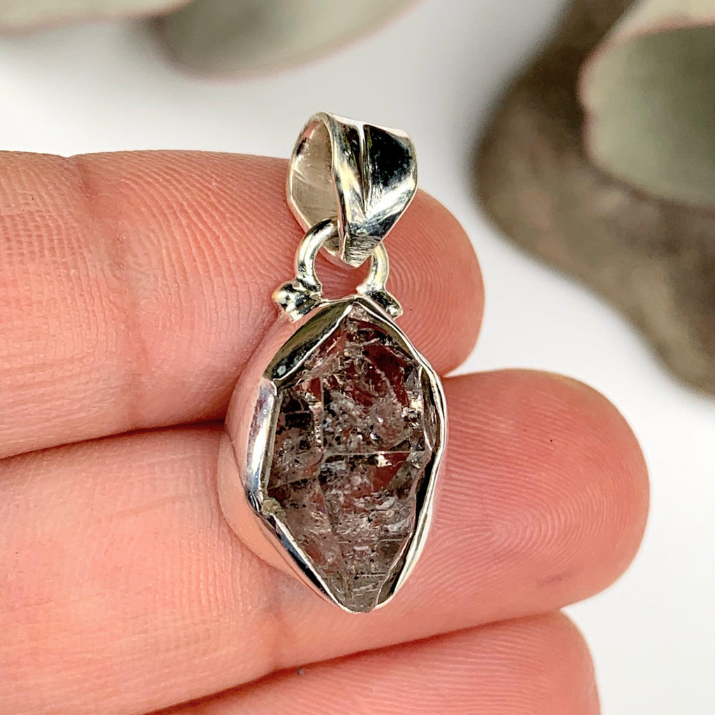 High Vibration Natural NY Herkimer Diamond Sterling Silver Pendant (Includes Silver Chain) #3 - Earth Family Crystals