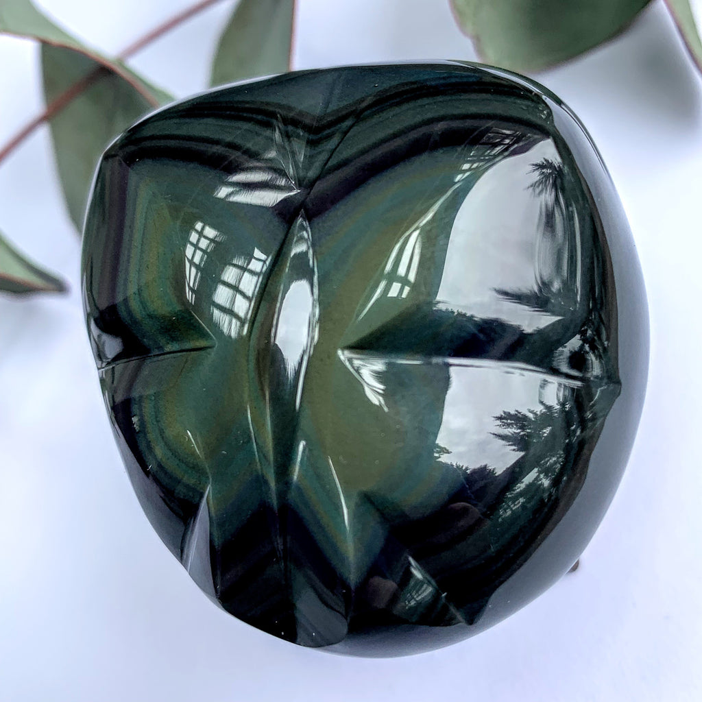 Adorable Rainbow Obsidian Butterfly Display Carving From Mexico - Earth Family Crystals
