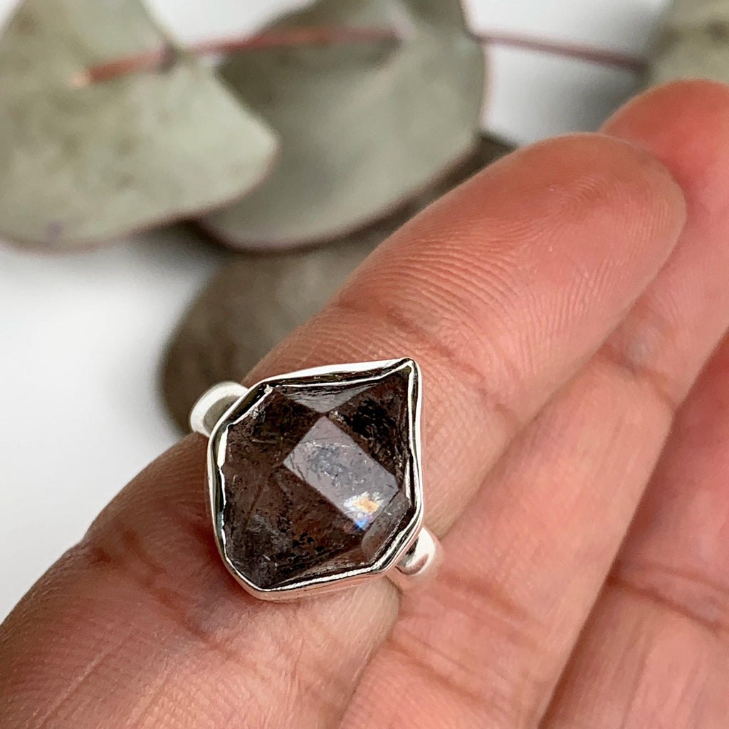 Fabulous Raw & Unpolished NY Herkimer Diamond Free form Sterling Silver Ring (Size 5) #3 - Earth Family Crystals