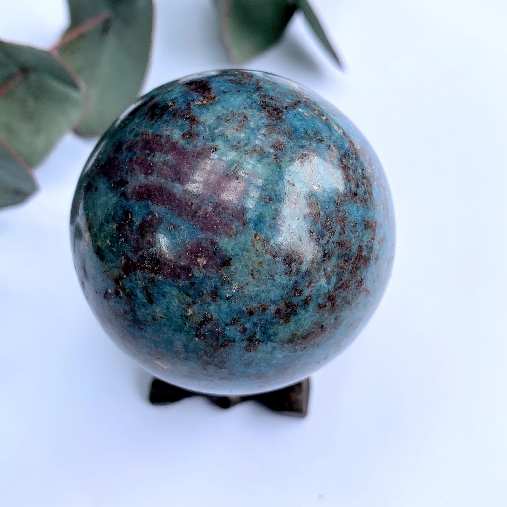 Incredible Beauty Ruby Kyanite Sphere Carving - Earth Family Crystals