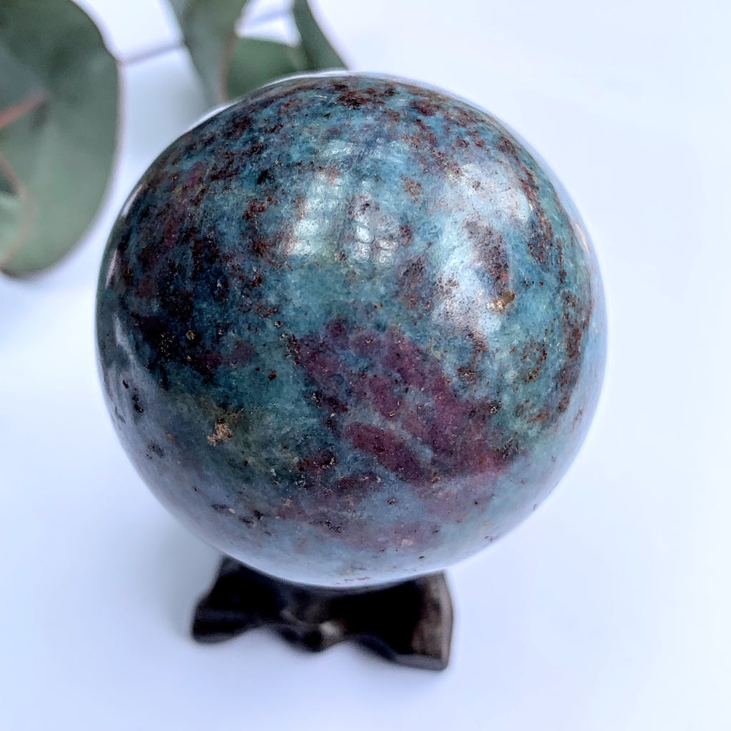 Incredible Beauty Ruby Kyanite Sphere Carving - Earth Family Crystals