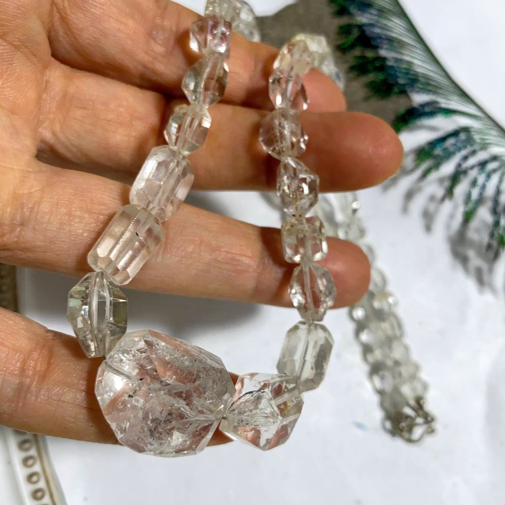 Incredible Herkimer Diamond & Partially Polished Quartz Statement Necklace (16" Length) - Earth Family Crystals