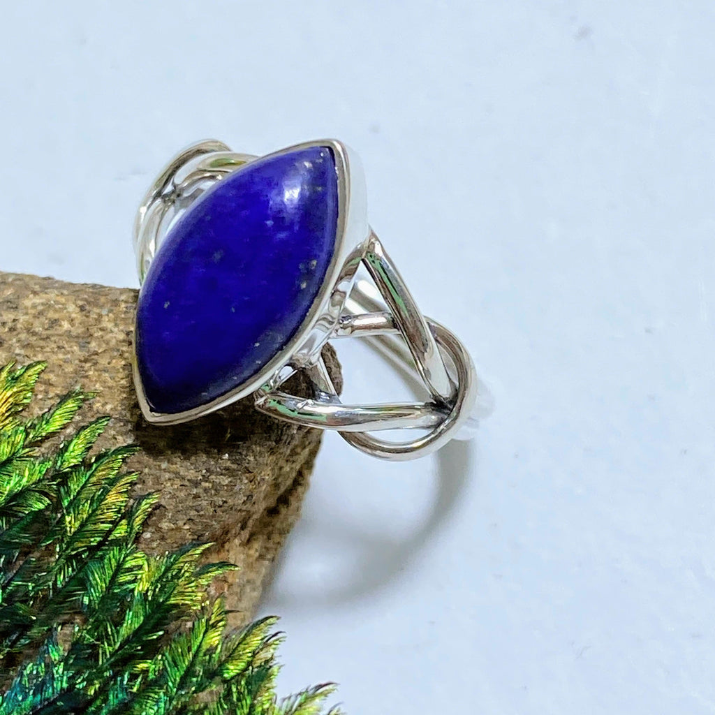 Cobalt Blue Lapis Lazuli Sterling Silver Ring (Size 6) - Earth Family Crystals