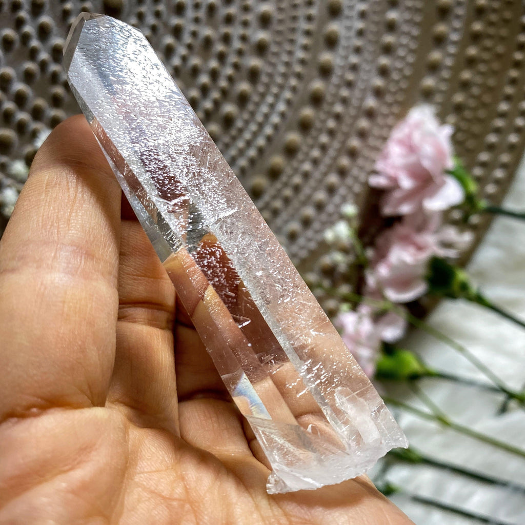 Laser Wand! Unpolished Lemurian Quartz Point With Record Keepers From Brazil - Earth Family Crystals