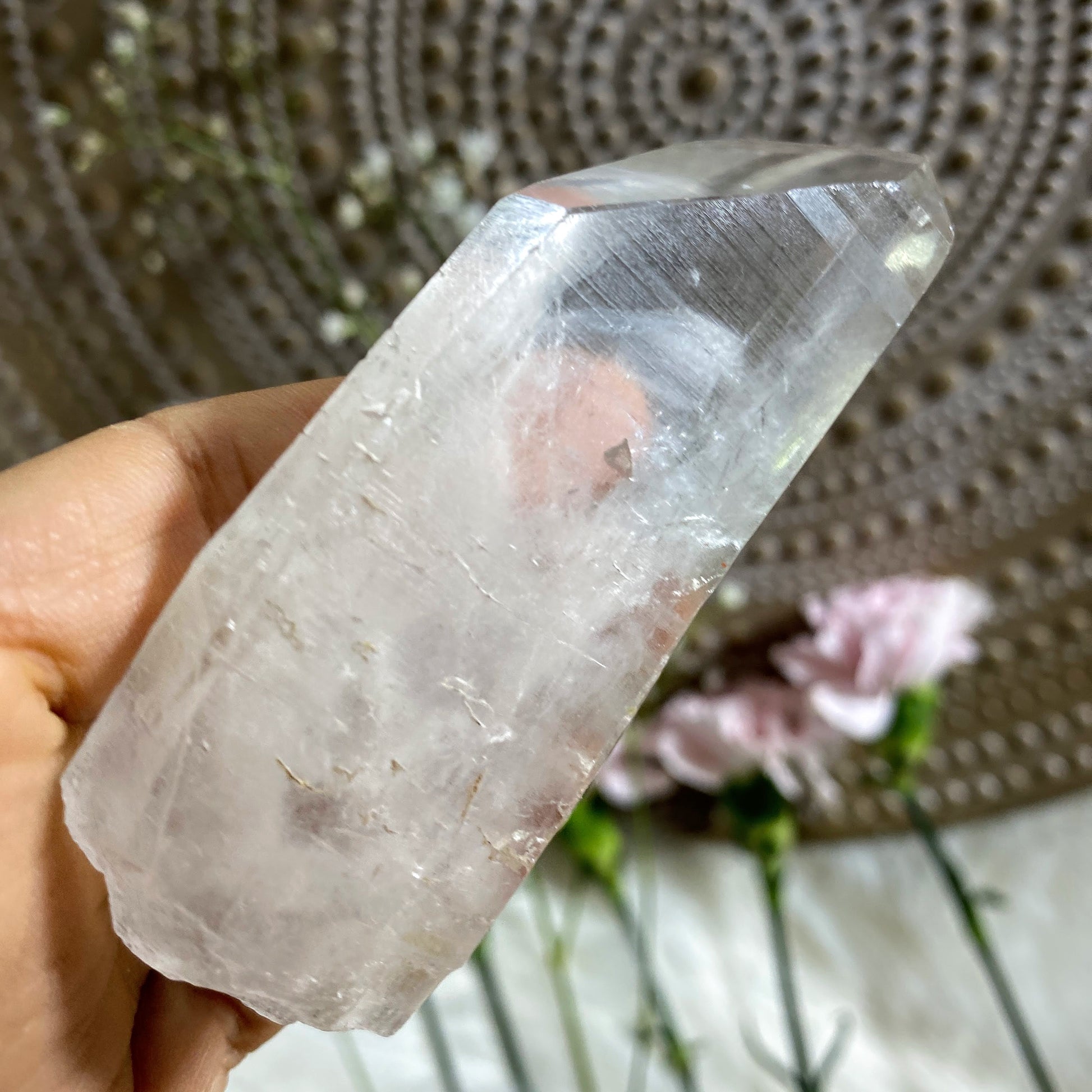 Tabular Formation! Lemurian Quartz Natural Point  From Brazil - Earth Family Crystals