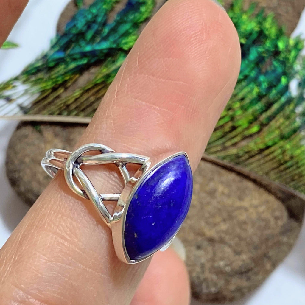 Cobalt Blue Lapis Lazuli Sterling Silver Ring (Size 6) - Earth Family Crystals