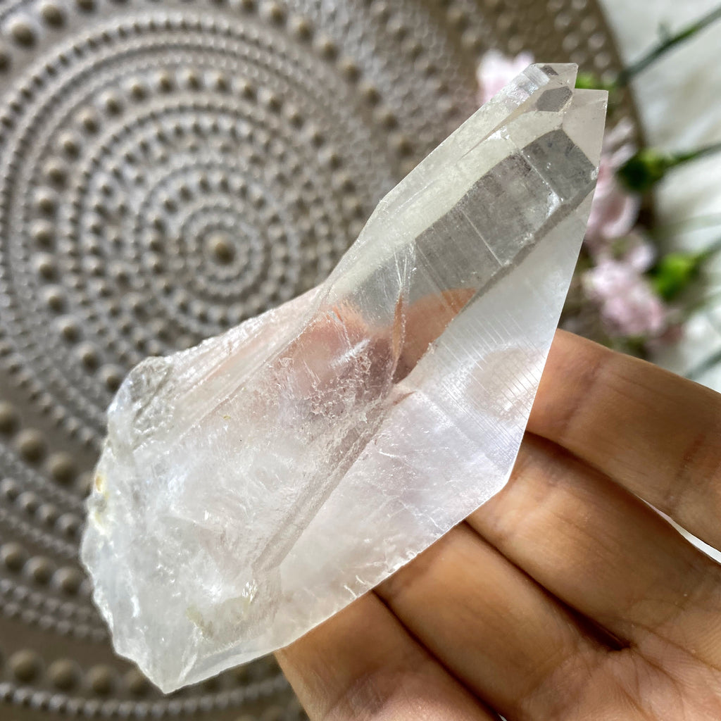 Tabular Formation! Lemurian Quartz Natural Point  From Brazil - Earth Family Crystals
