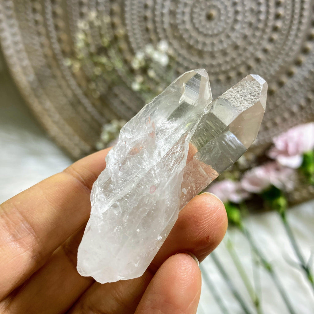 Natural Intertwined Double Point Lemurian Quartz From Brazil - Earth Family Crystals