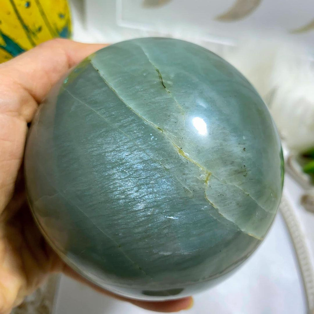 Incredible 1KG Frosty Green XL Garnierite Sphere Carving ~Locality Madagascar - Earth Family Crystals