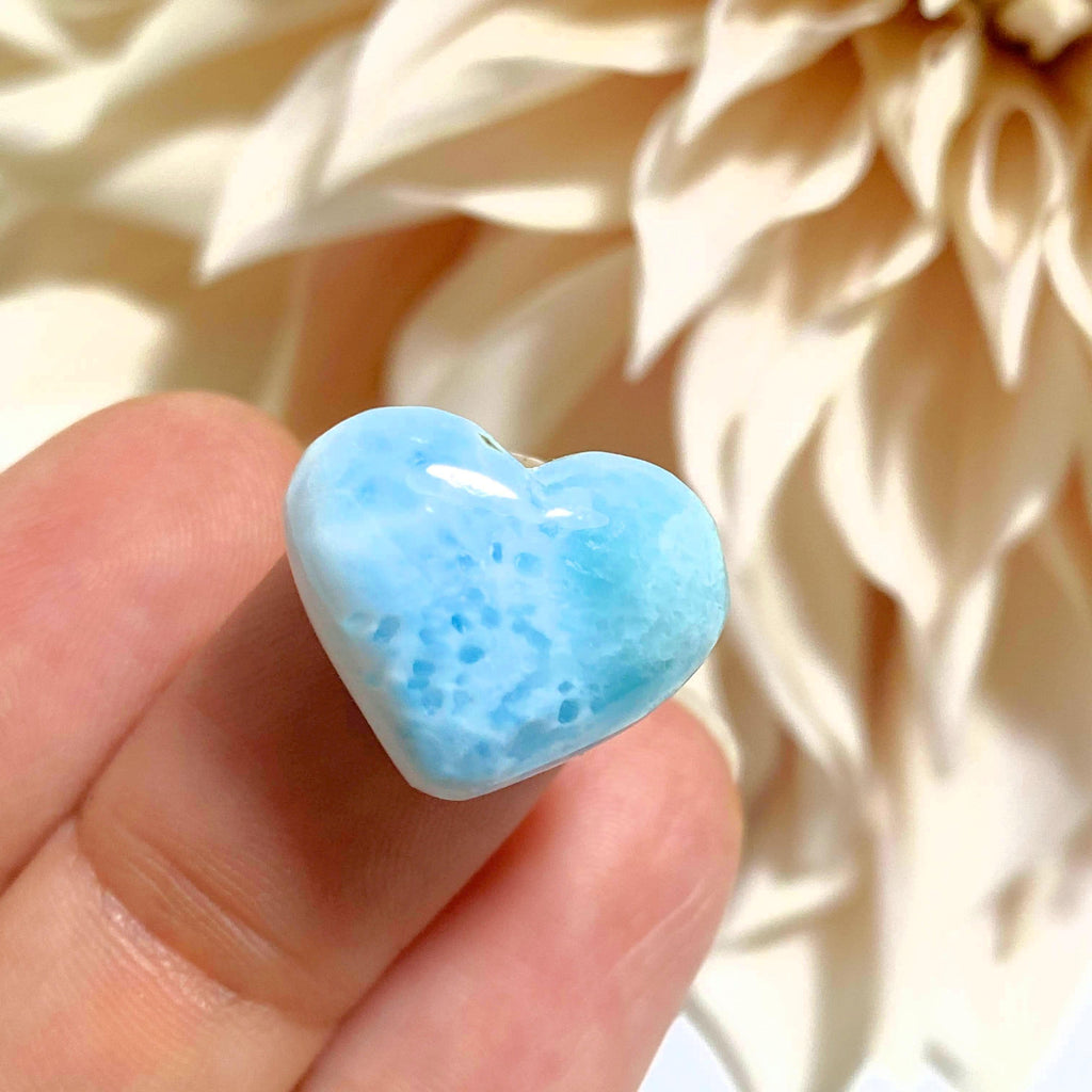 Blue Larimar Dainty Heart Carving~Locality: Dominican Republic #1 - Earth Family Crystals