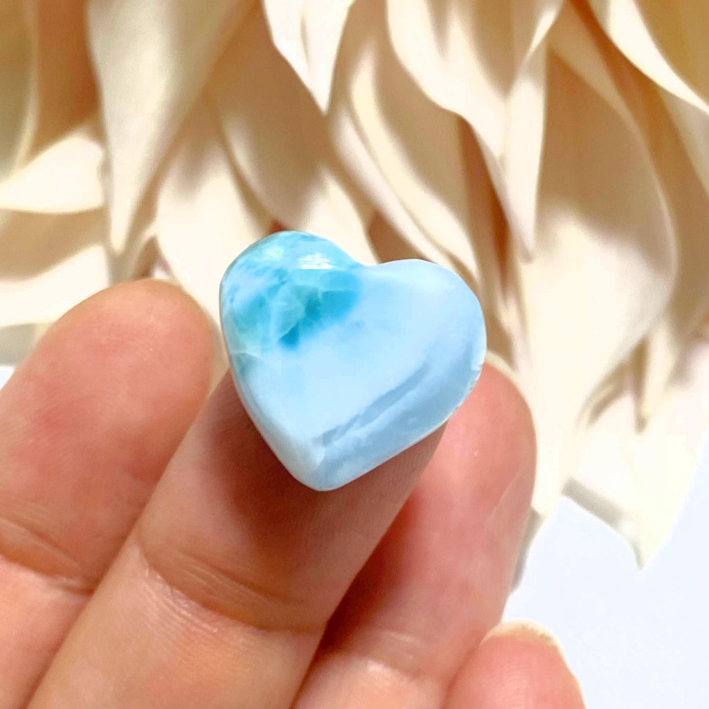 Blue Larimar Dainty Heart Carving~Locality: Dominican Republic #4 - Earth Family Crystals