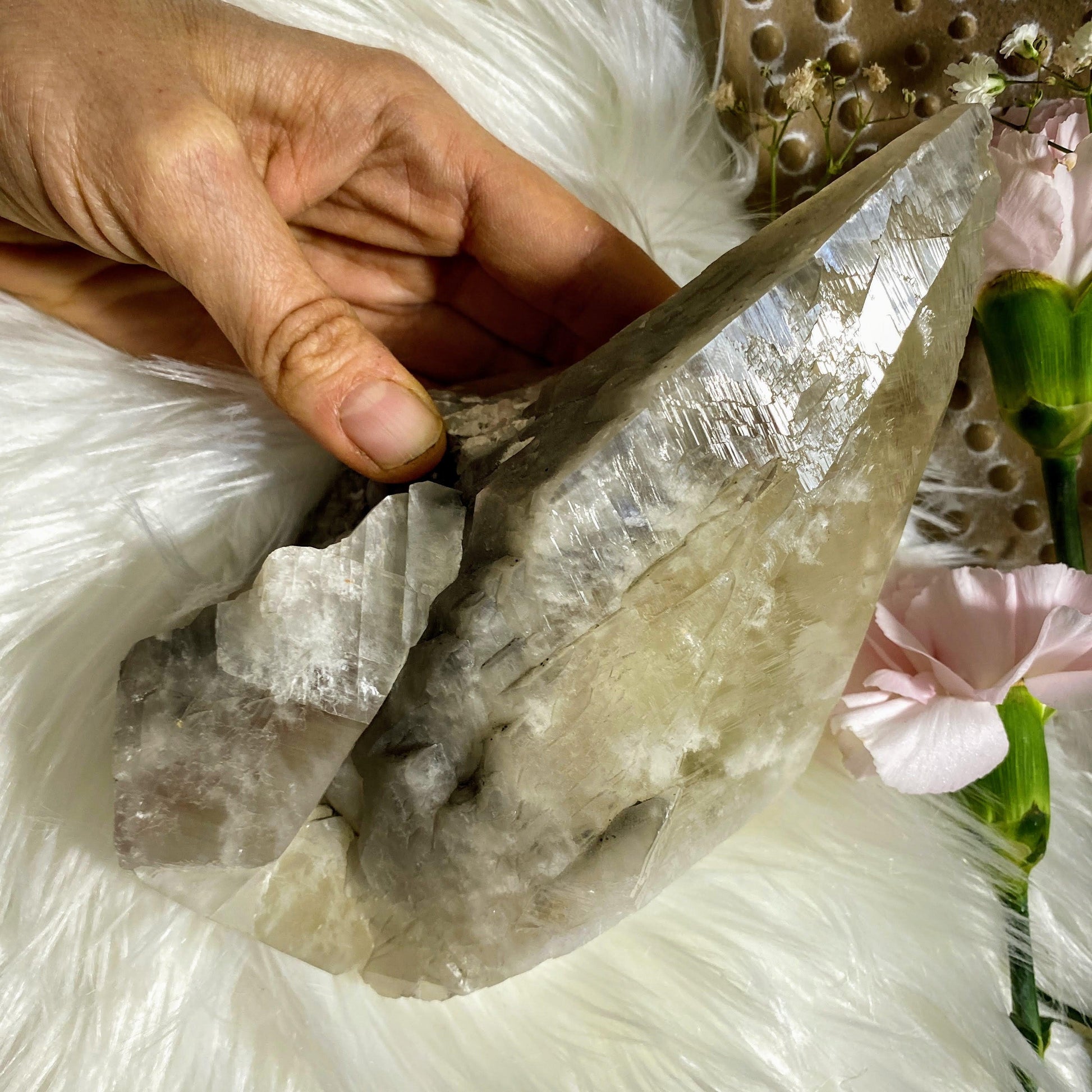 XL Stellar Beam Calcite Unique Natural Specimen From Mexico - Earth Family Crystals